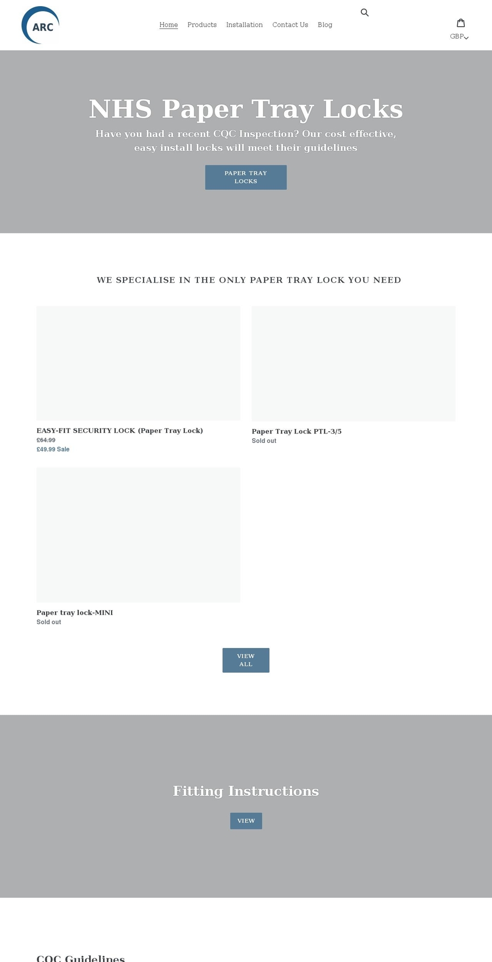 arctraylock.com shopify website screenshot
