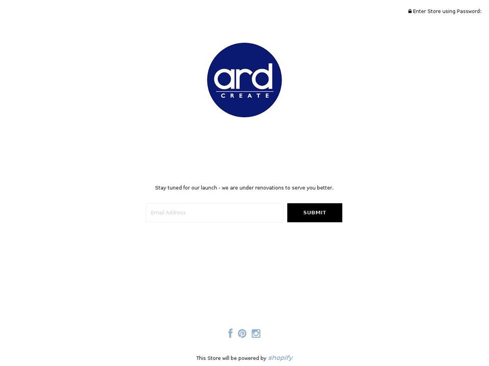 ardcreate.com — Shopify storefront screenshot