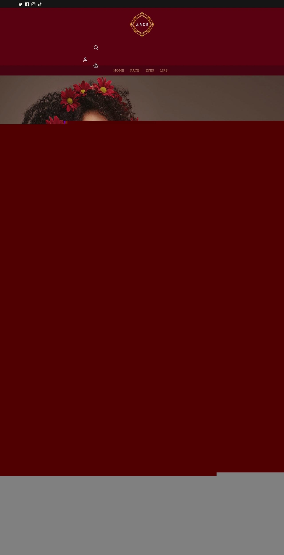ardebeauty.com shopify website screenshot
