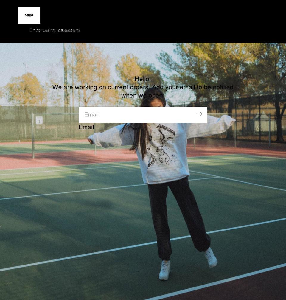 ardeir.com shopify website screenshot