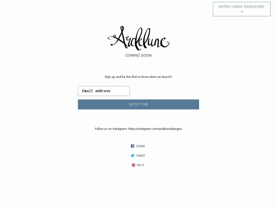 ardelune.com shopify website screenshot