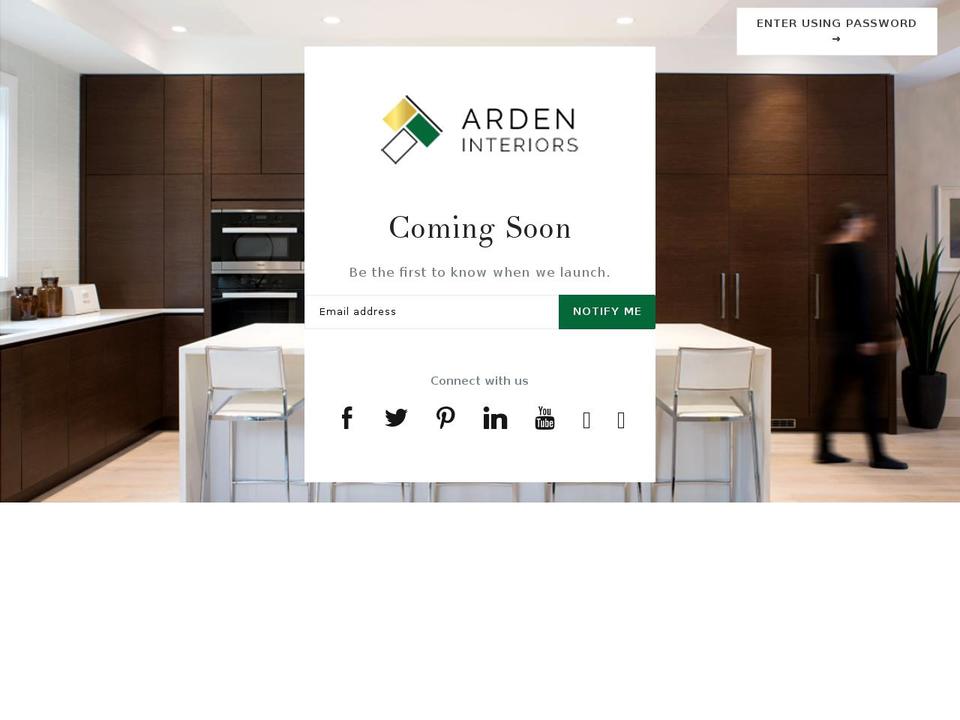 ardeninteriors.com shopify website screenshot