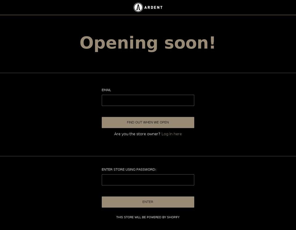 shopify-kagami Shopify theme site example ardent-apparel.com