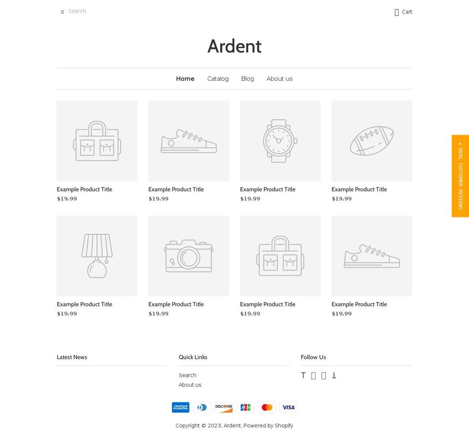 ardentllc.myshopify.com shopify website screenshot