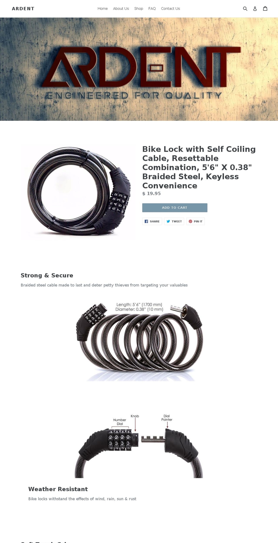 ardentlocks.com shopify website screenshot