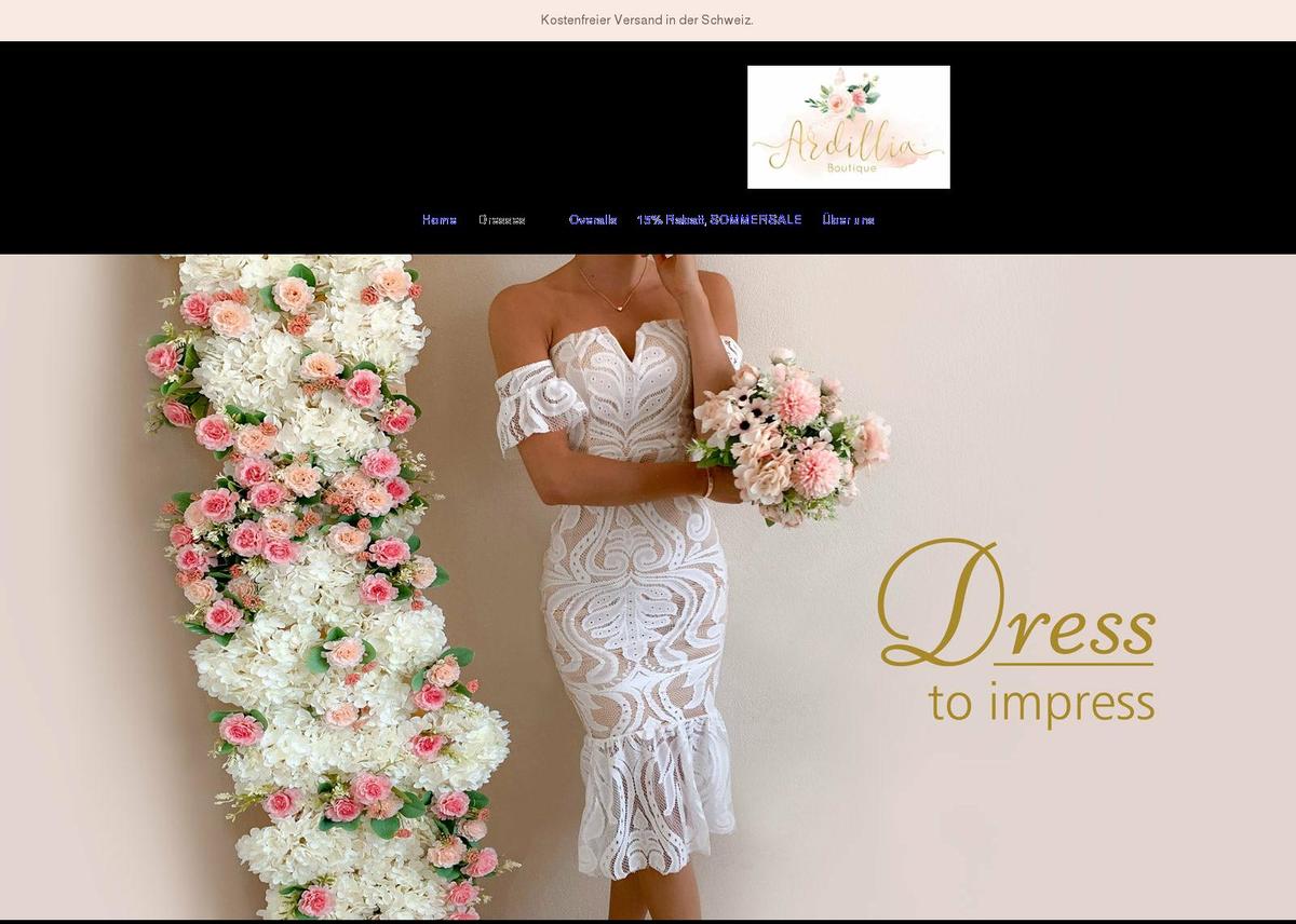 ardillia-boutique.ch shopify website screenshot