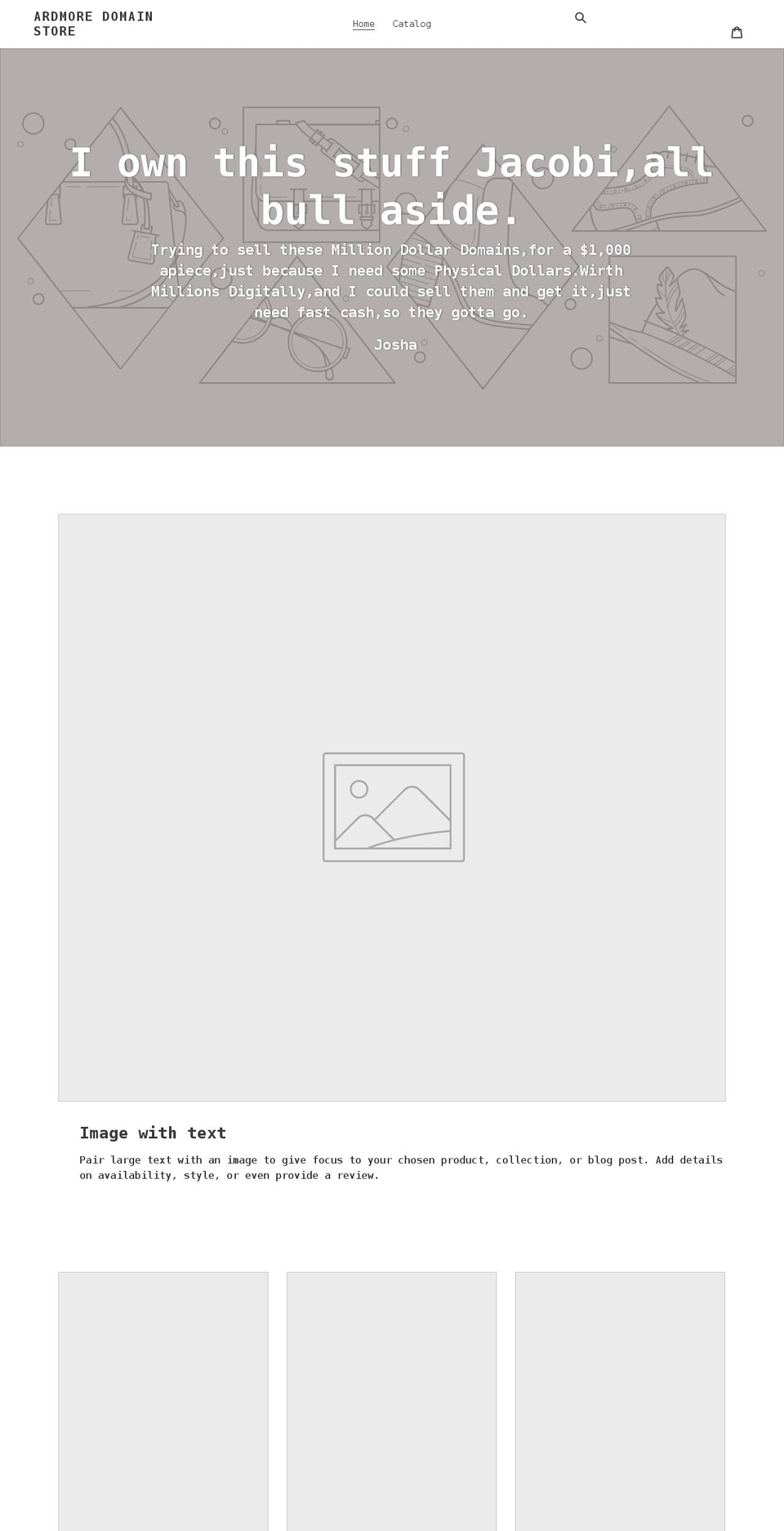 ardmore-domain-store.myshopify.com shopify website screenshot
