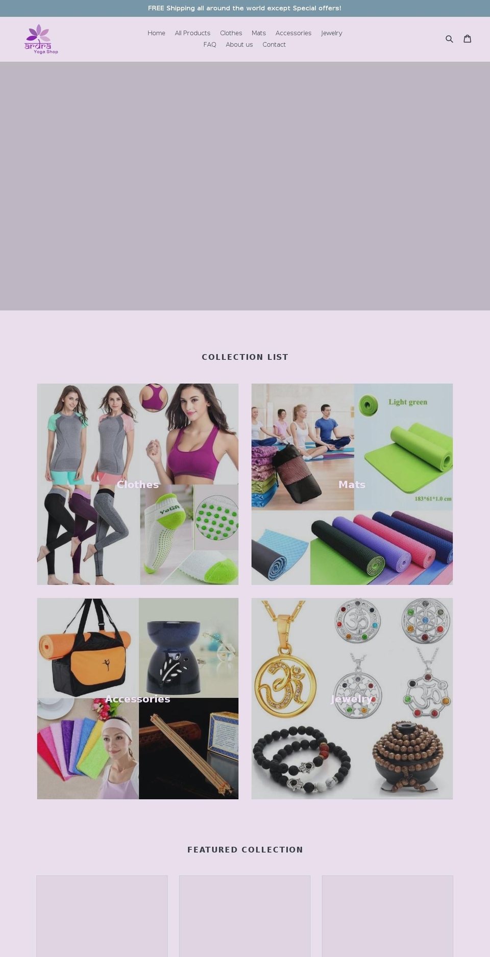 ardrayogashop.com — Shopify storefront screenshot
