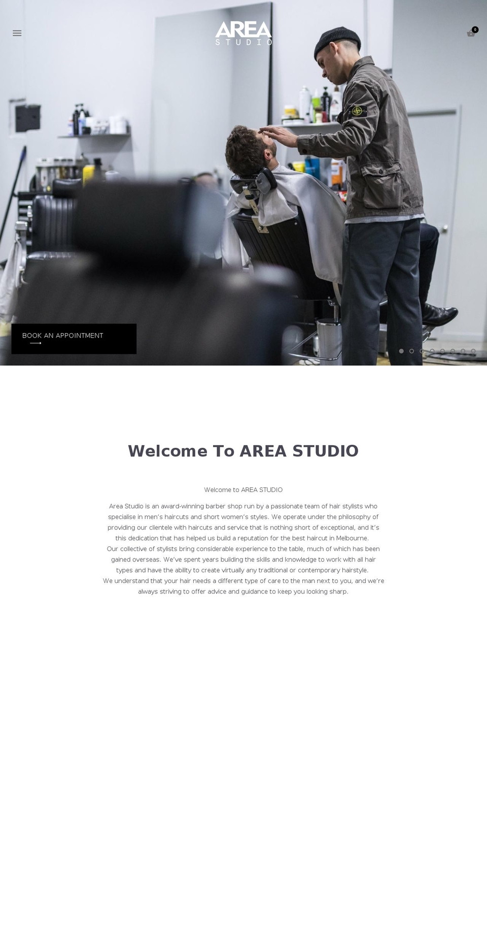 area-studio.com.au shopify website screenshot