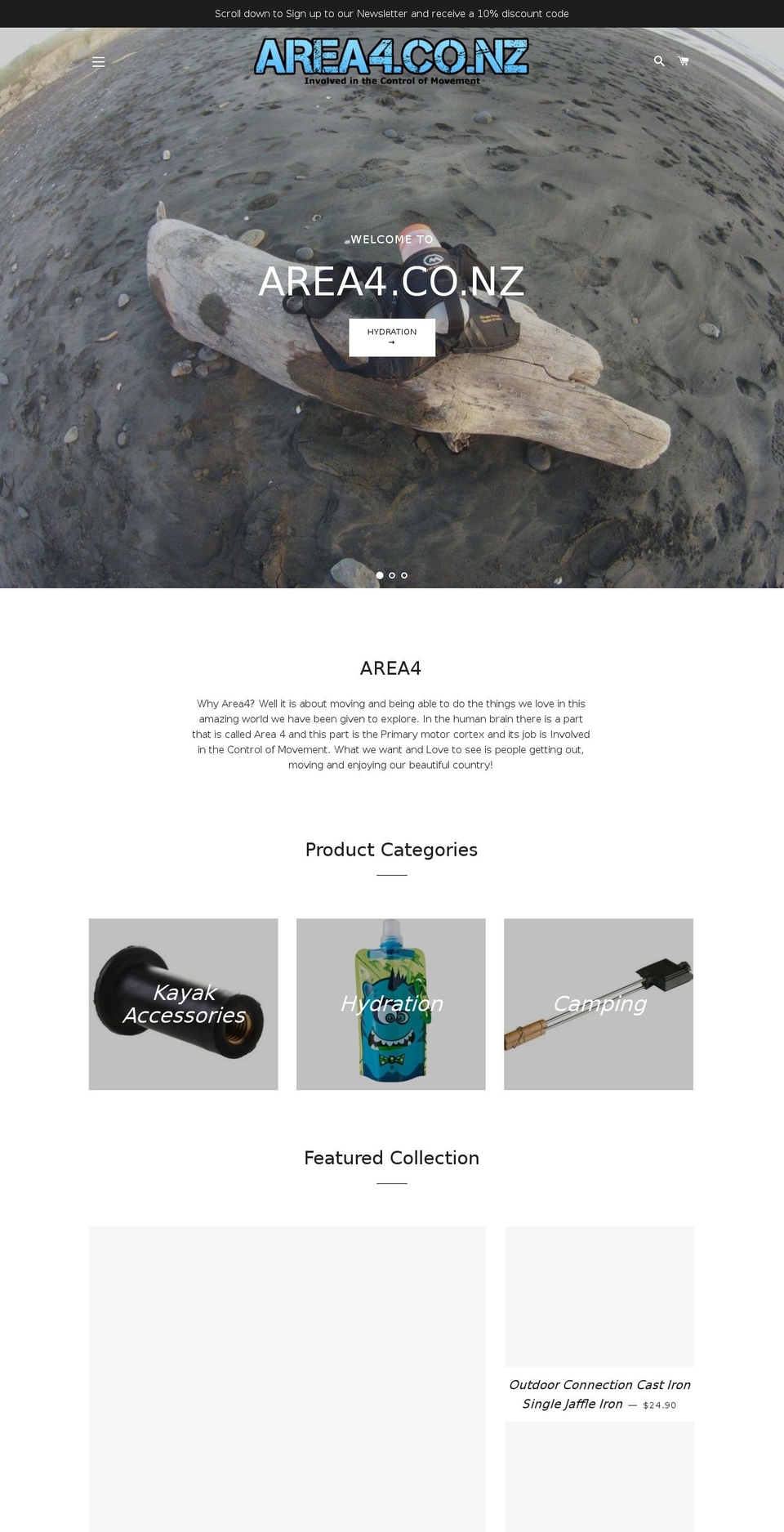 area4.co.nz shopify website screenshot