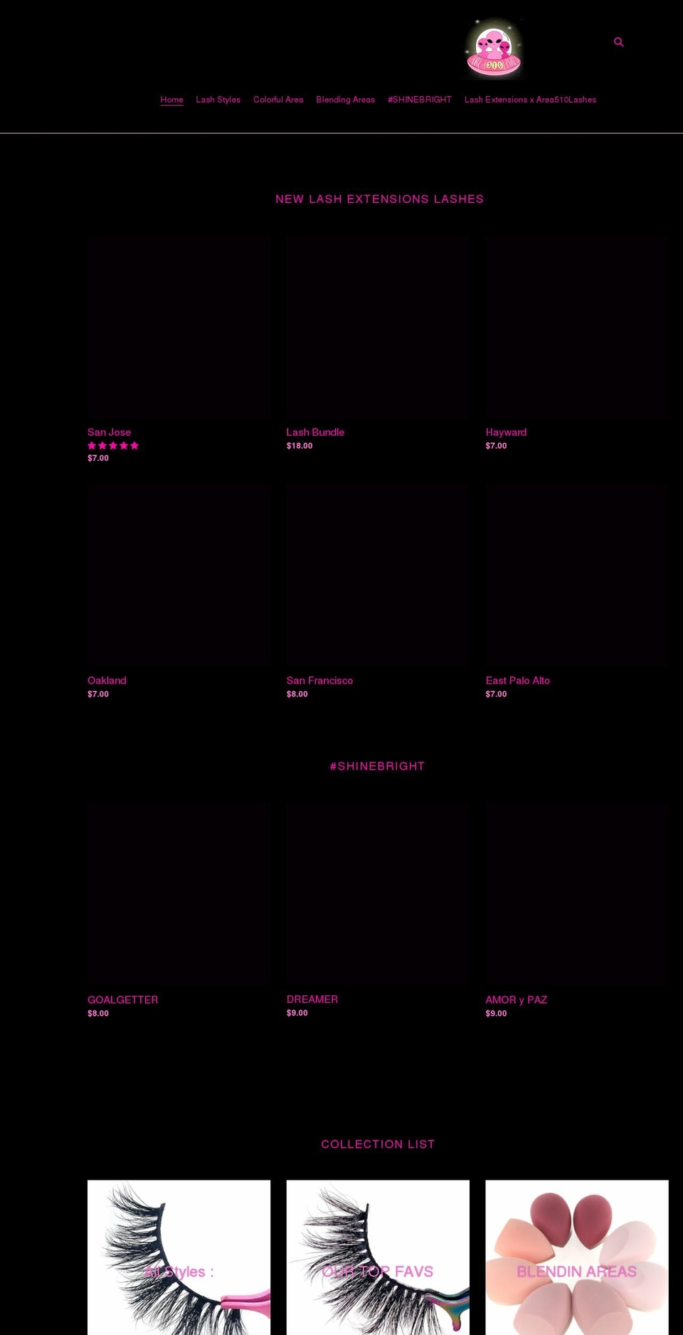 area510lashes.com shopify website screenshot