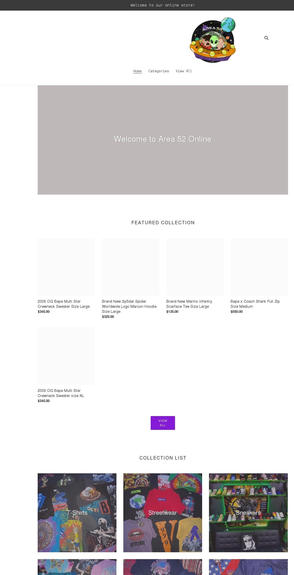area52htx.com shopify website screenshot