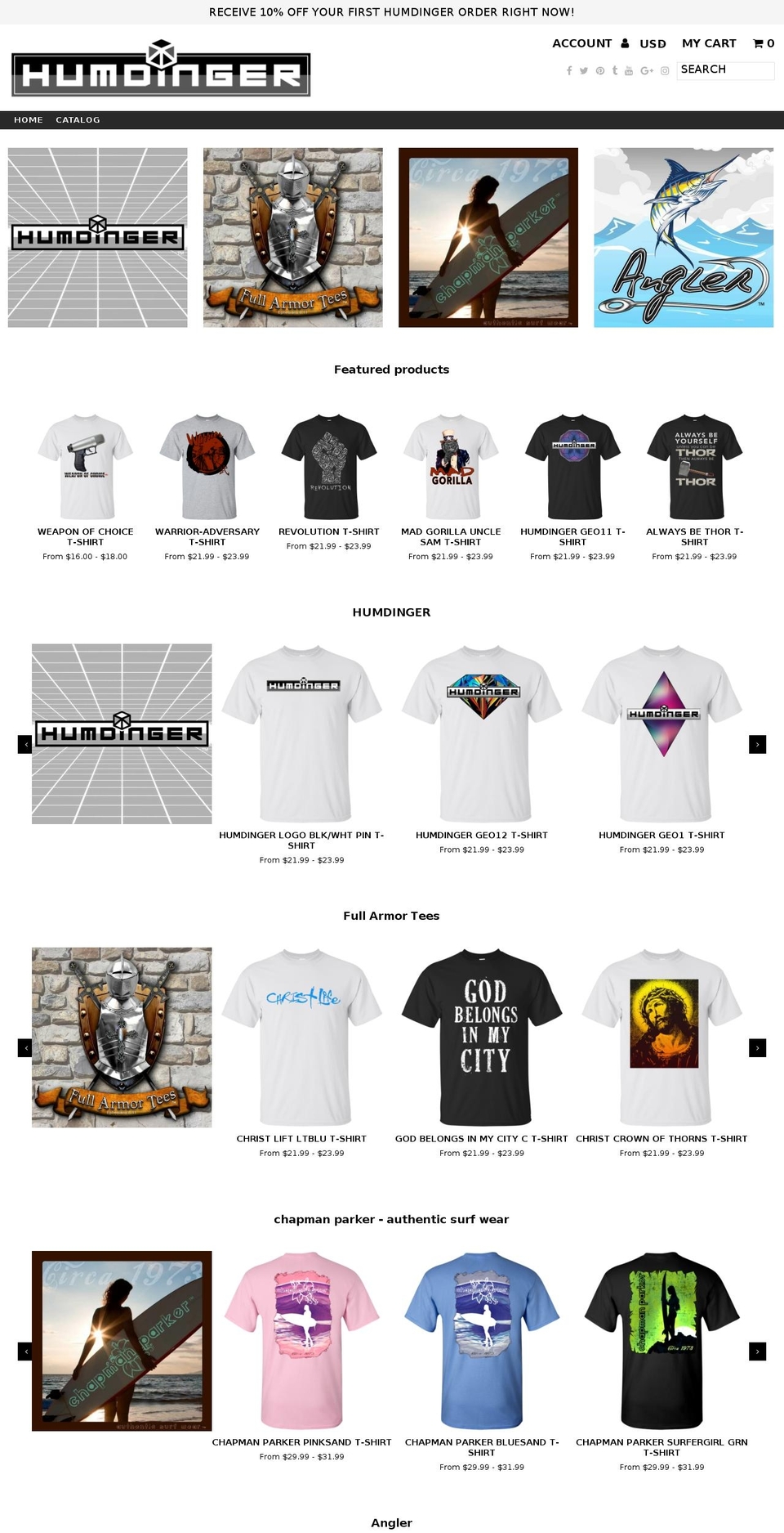 arealhumdinger.com — Shopify storefront screenshot