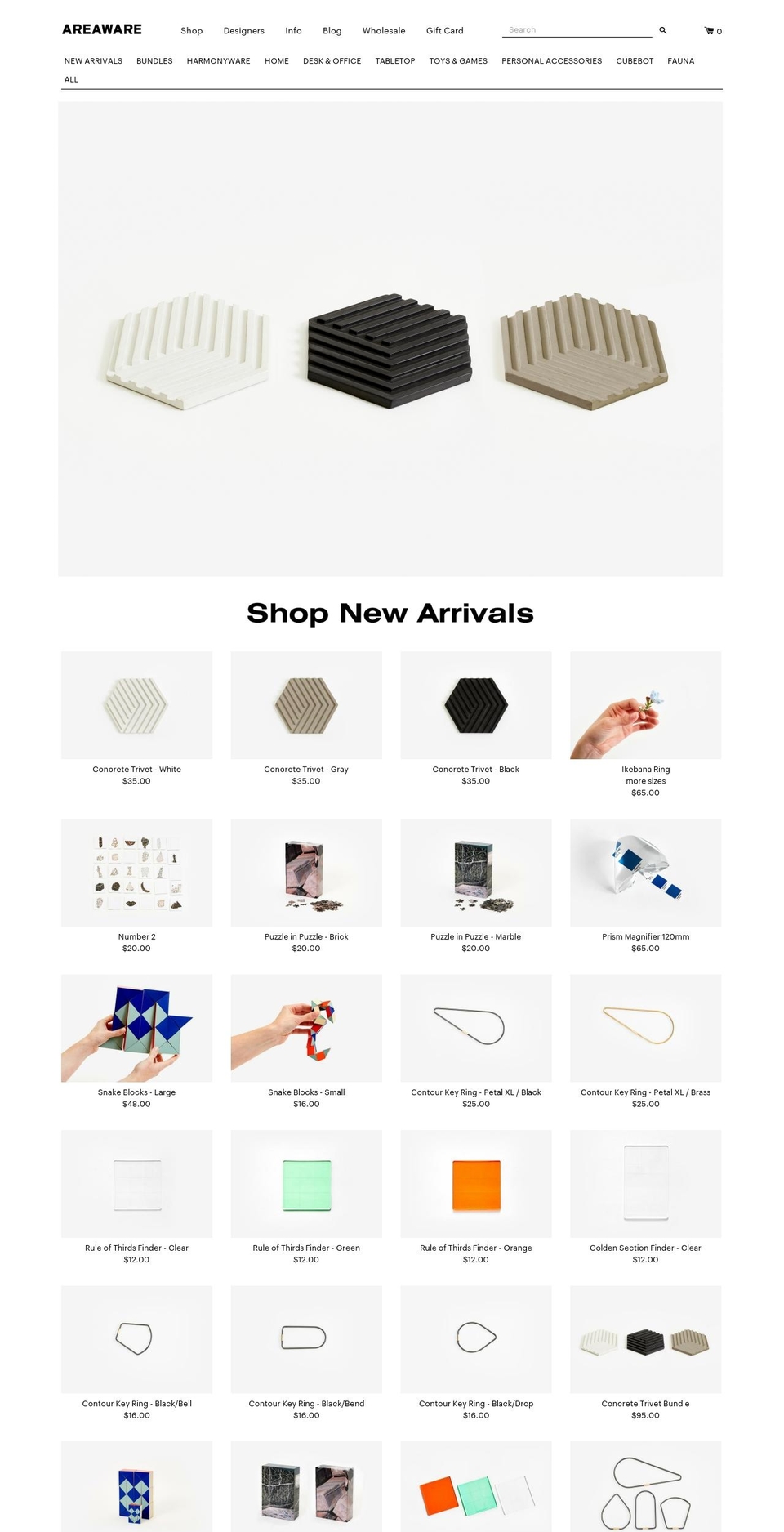 Areaware 2.0 Live Shopify theme site example areawares.com