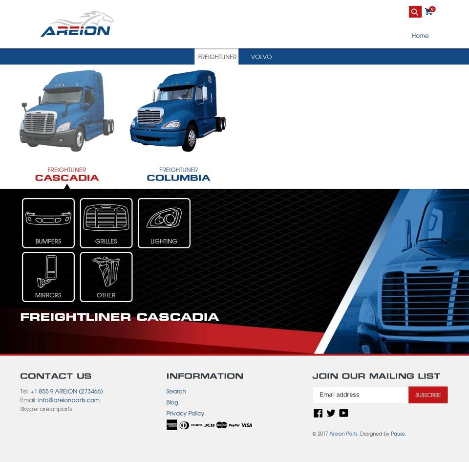 areionparts.com shopify website screenshot