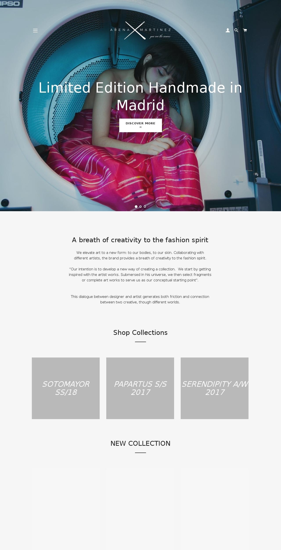 arenamartinez.com — Shopify storefront screenshot