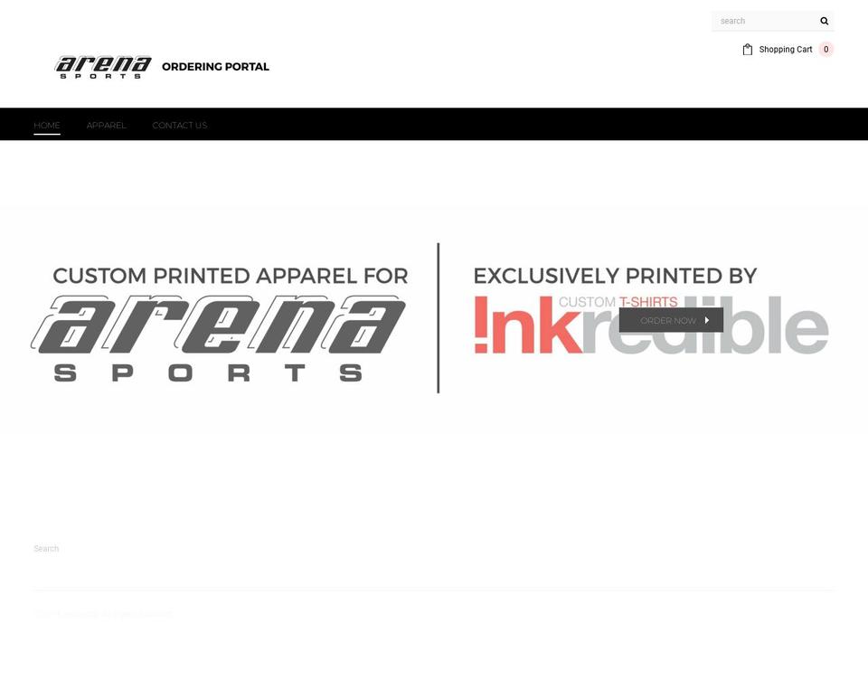 arenasportsgear.com — Shopify storefront screenshot