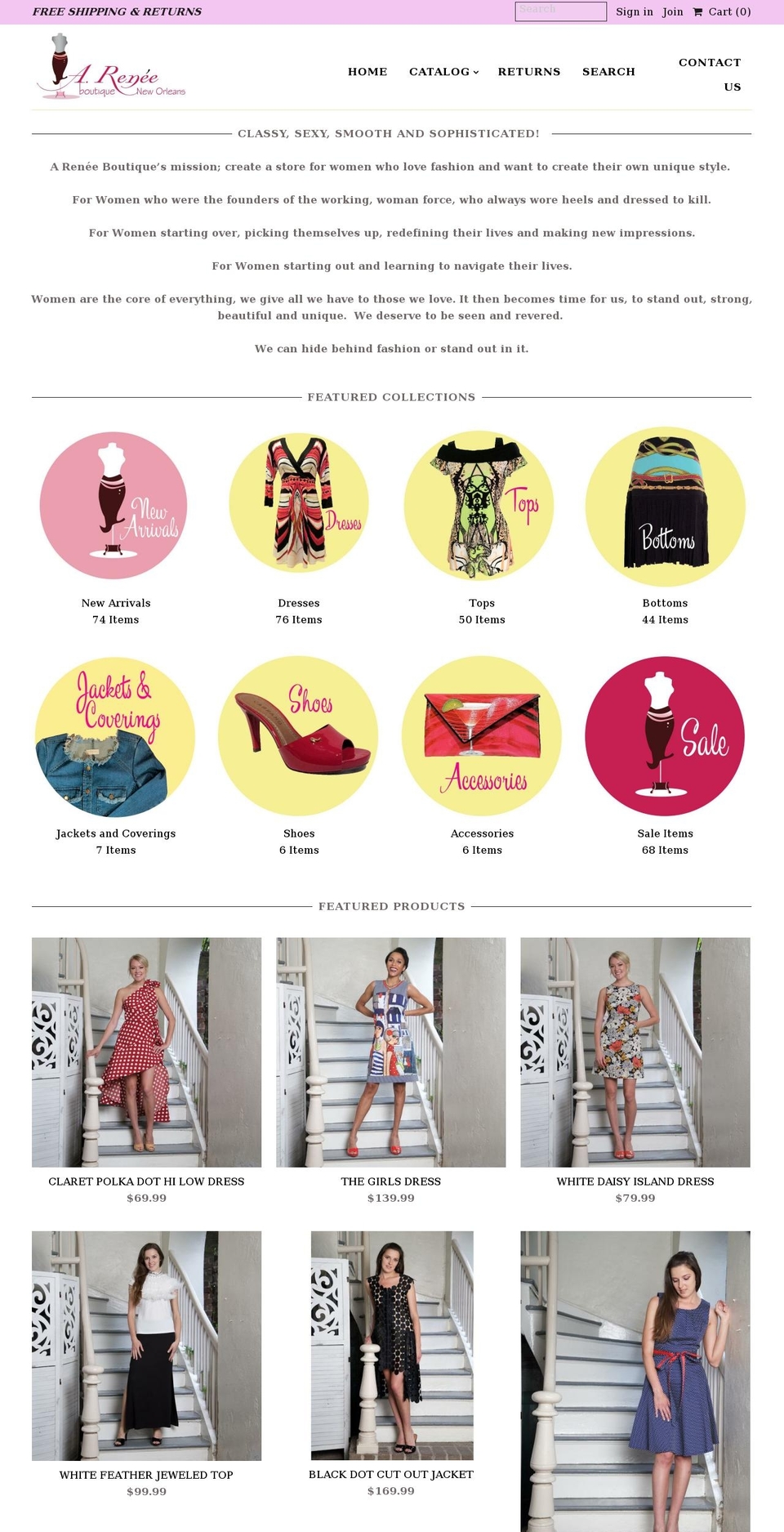 areneeboutique.com — Shopify storefront screenshot