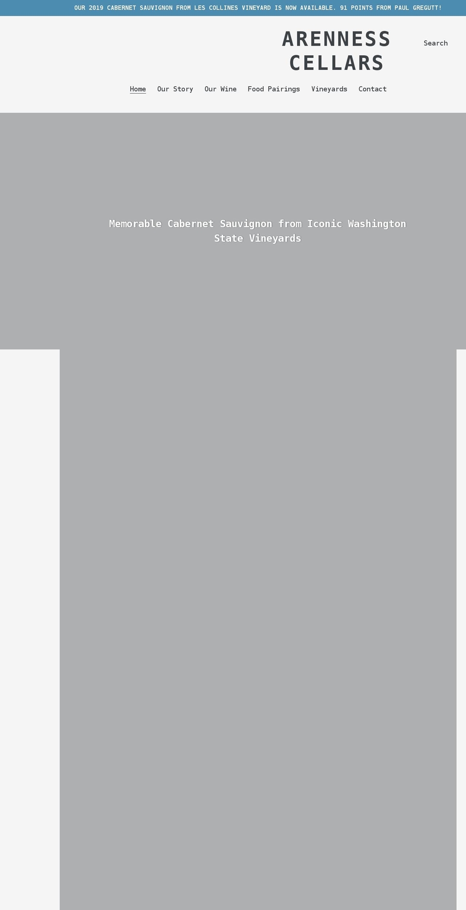 arennesscellars.com shopify website screenshot