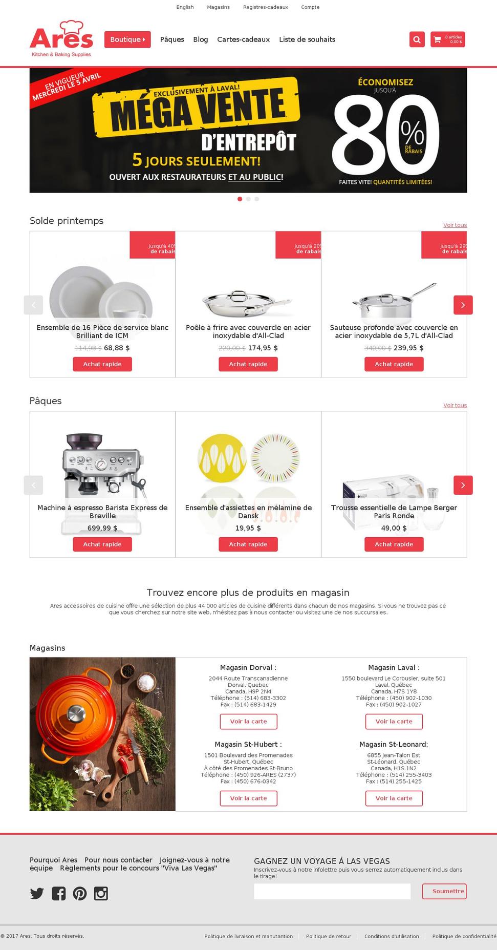 arescuisine.com shopify website screenshot