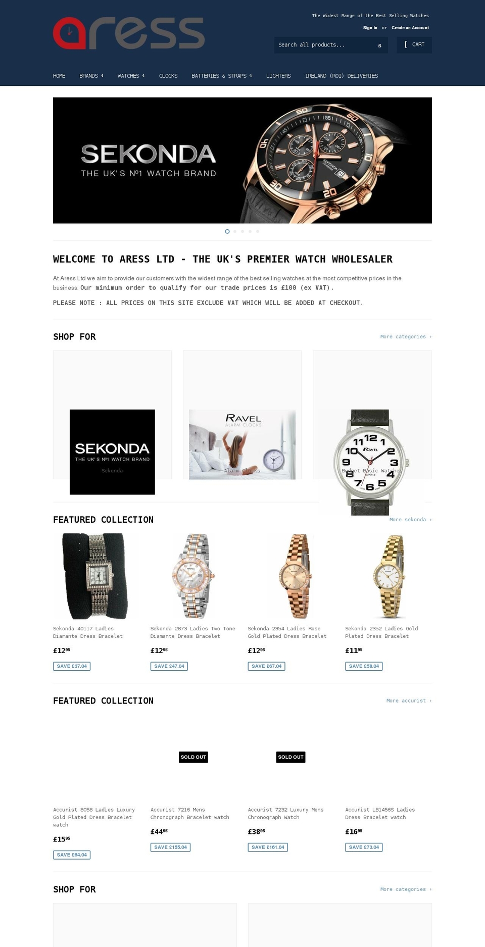 aress.co.uk shopify website screenshot