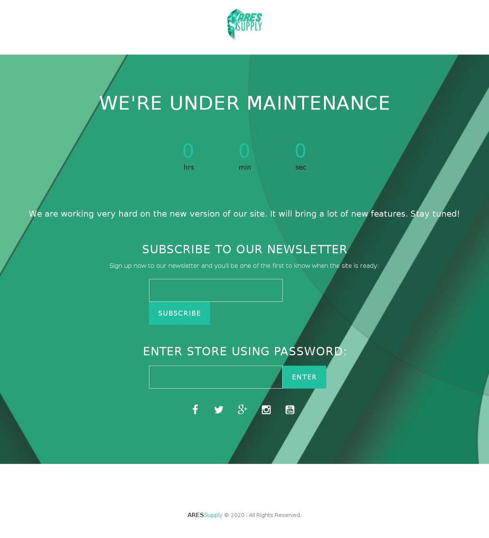 aressupply.ca shopify website screenshot