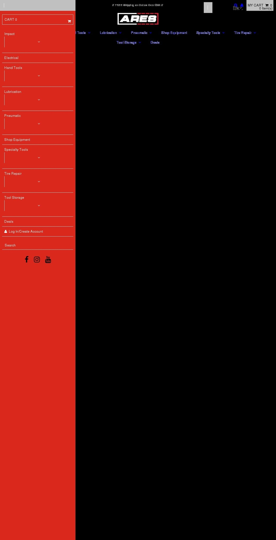 arestool.com shopify website screenshot