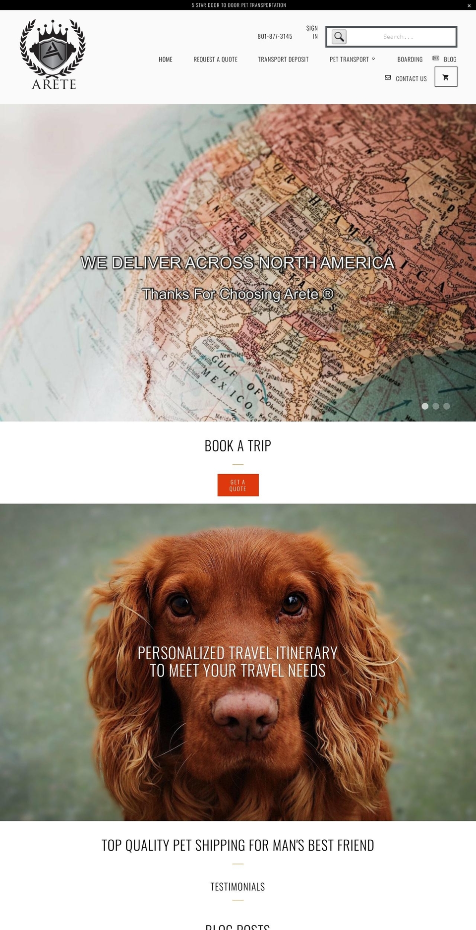 aretedogsupply.com — Shopify storefront screenshot