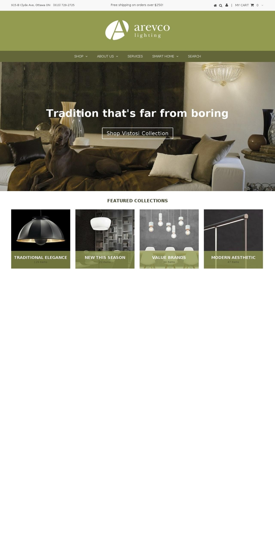 arevco.ca shopify website screenshot