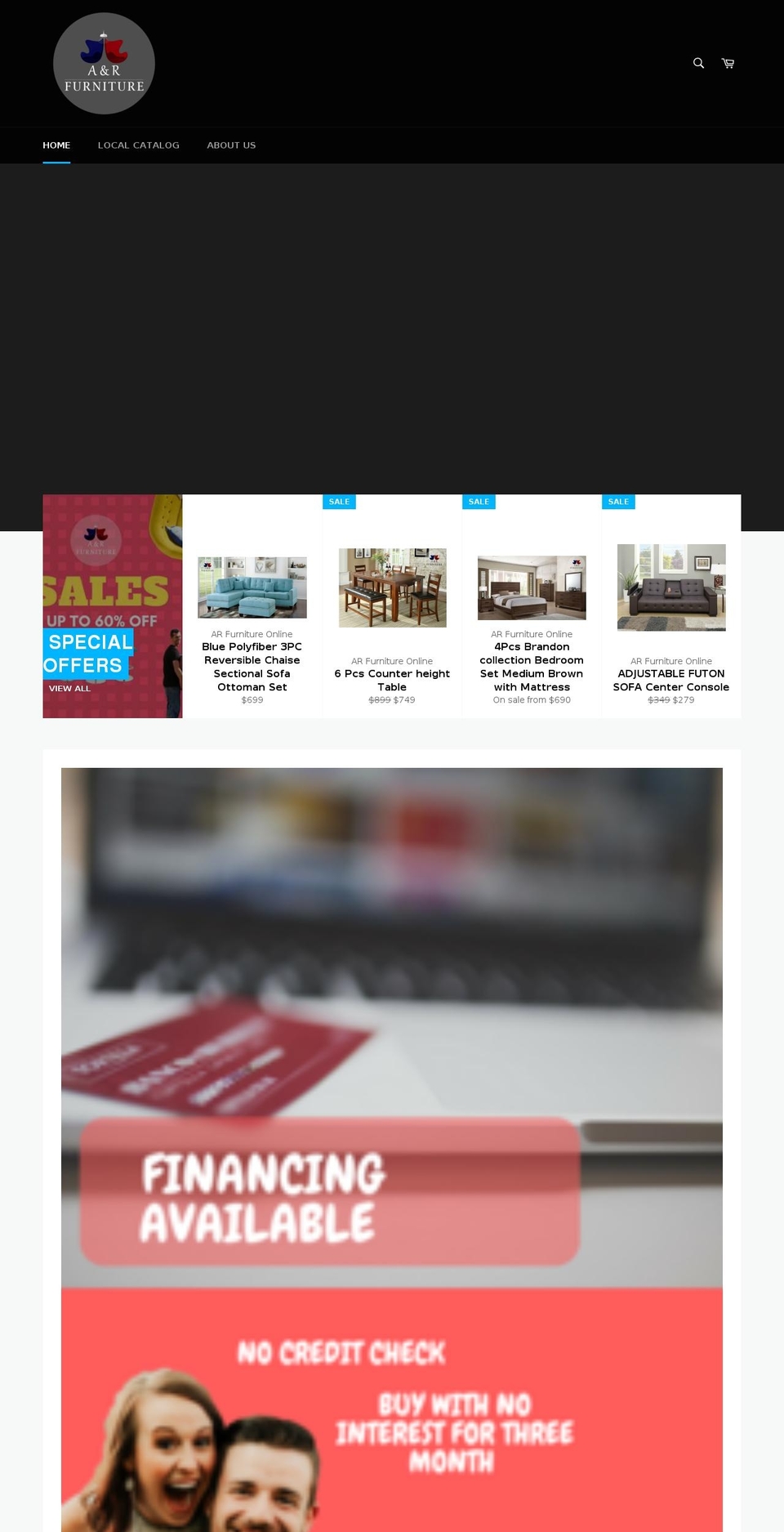 arfurnitureonline.com shopify website screenshot