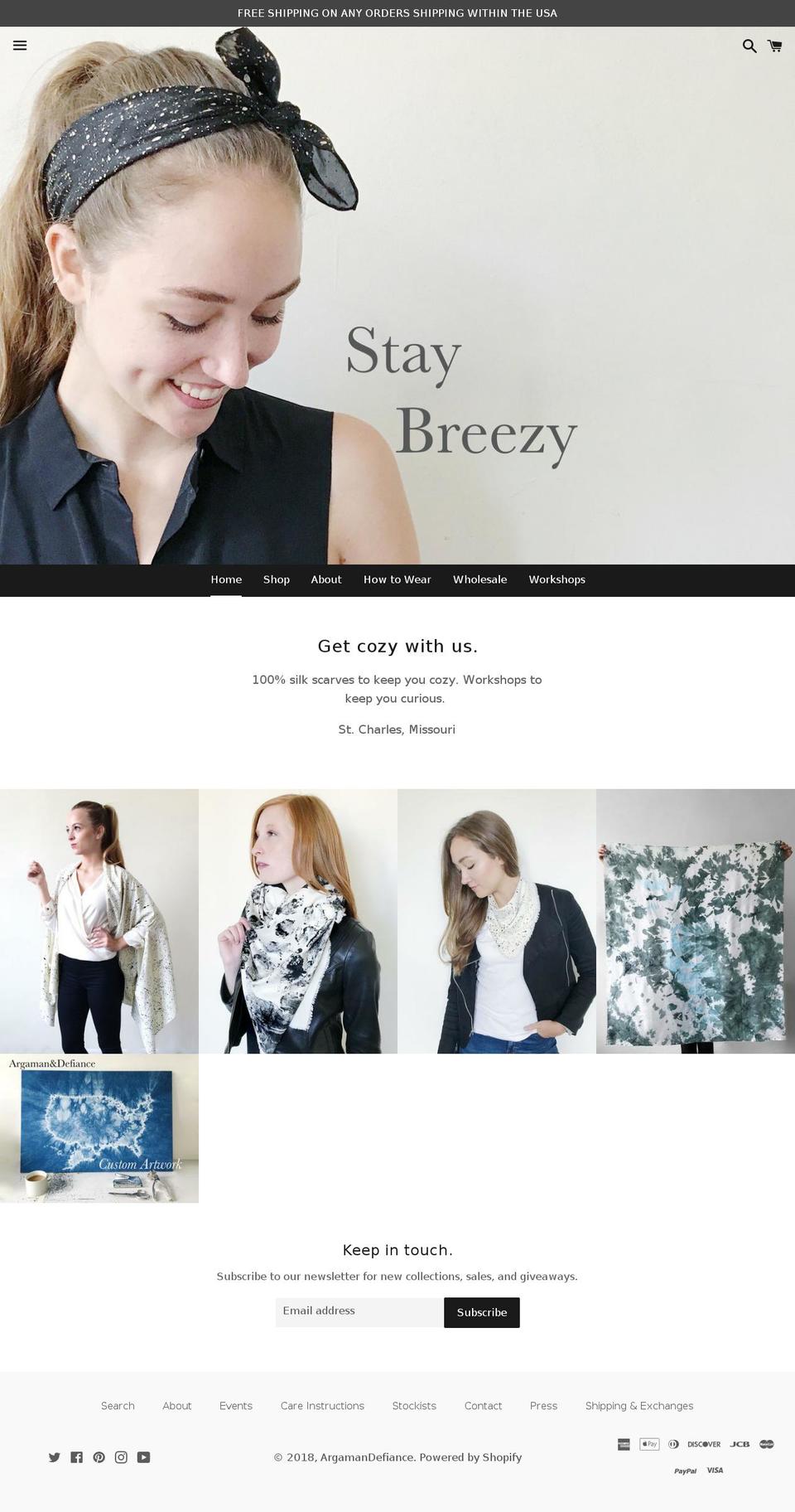 argamandefiance.com shopify website screenshot