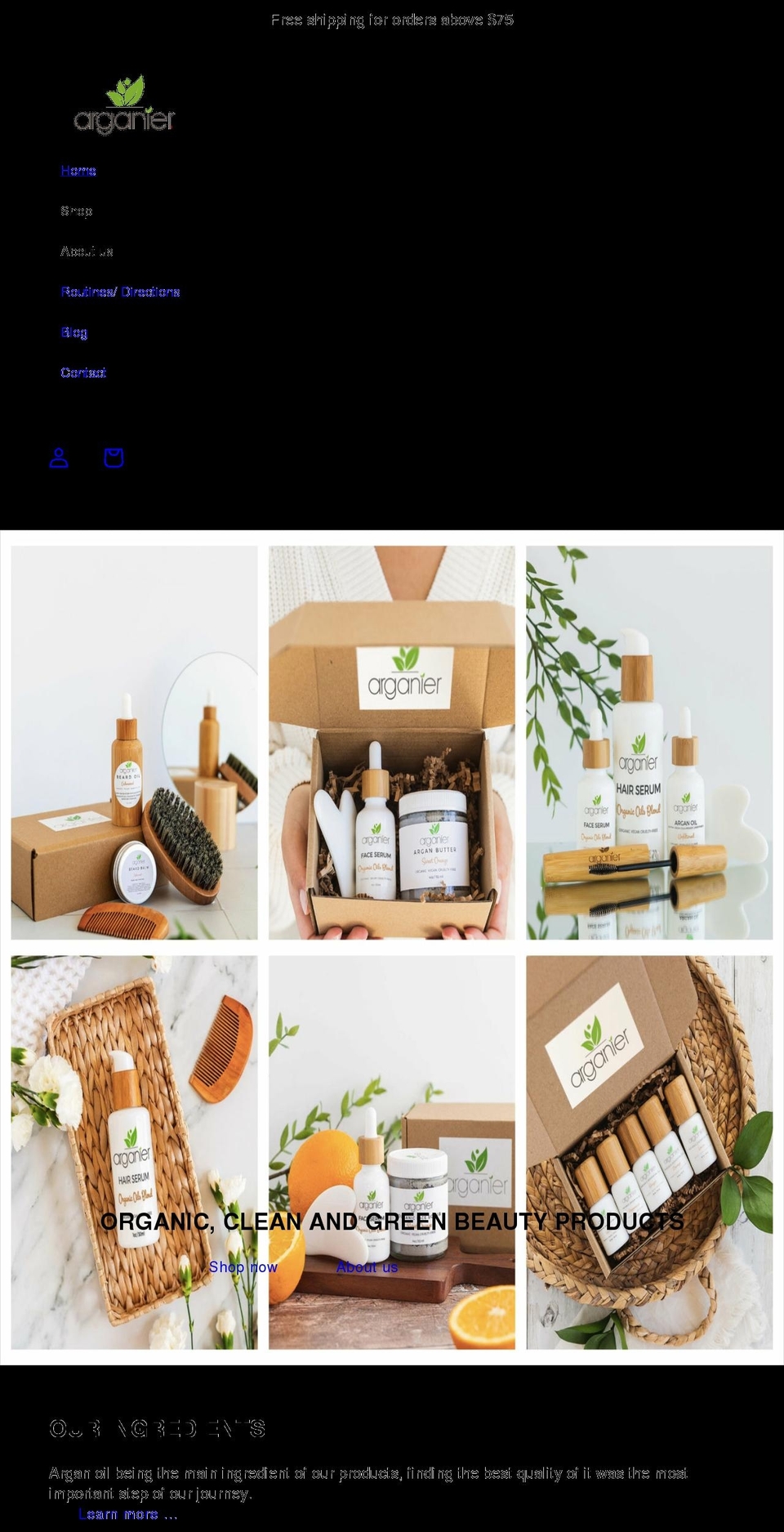 arganier.org shopify website screenshot