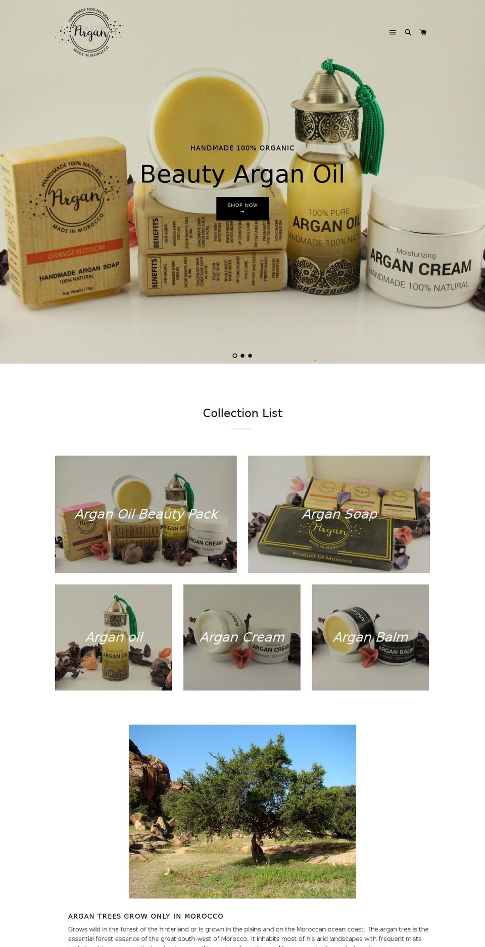 arganoilsoap.com — Shopify storefront screenshot