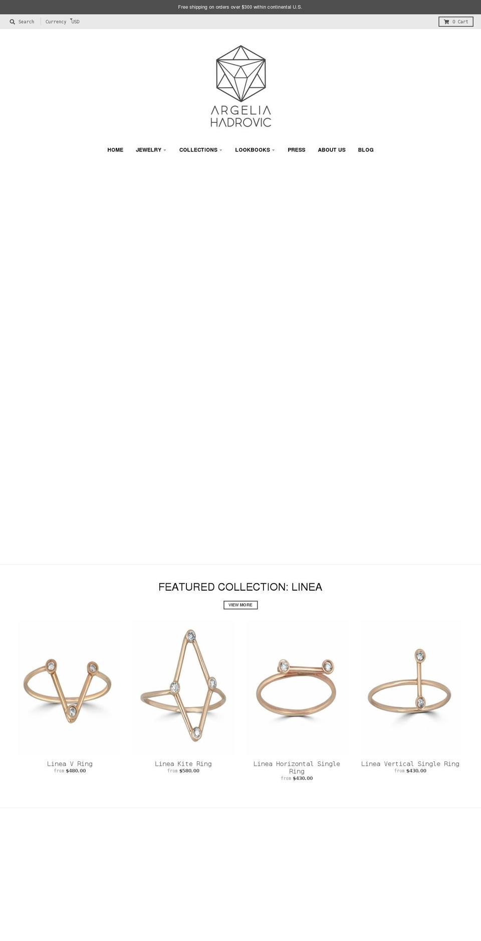 argeliahadrovic.com shopify website screenshot