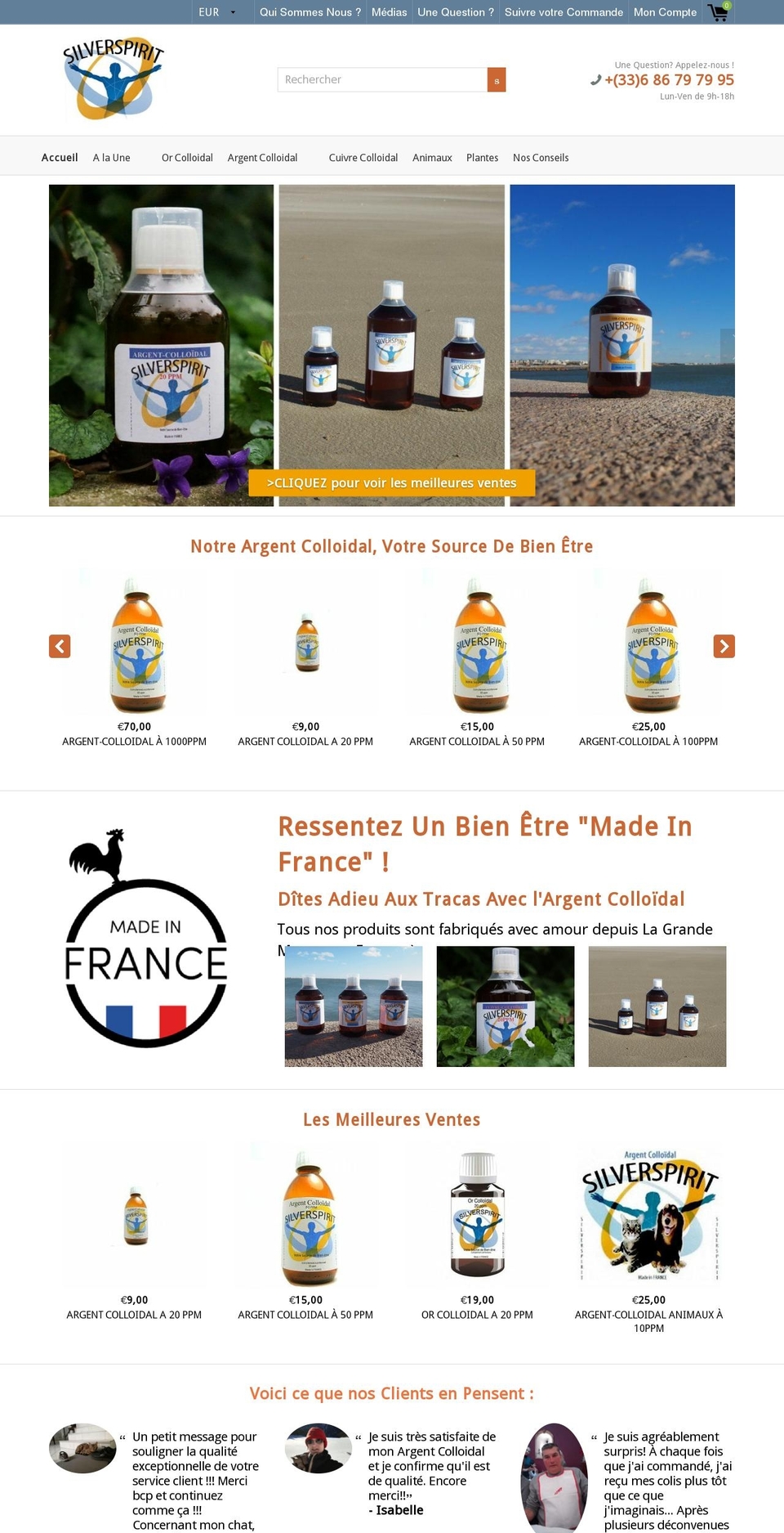 argent-colloidal-boutique.com — Shopify storefront screenshot