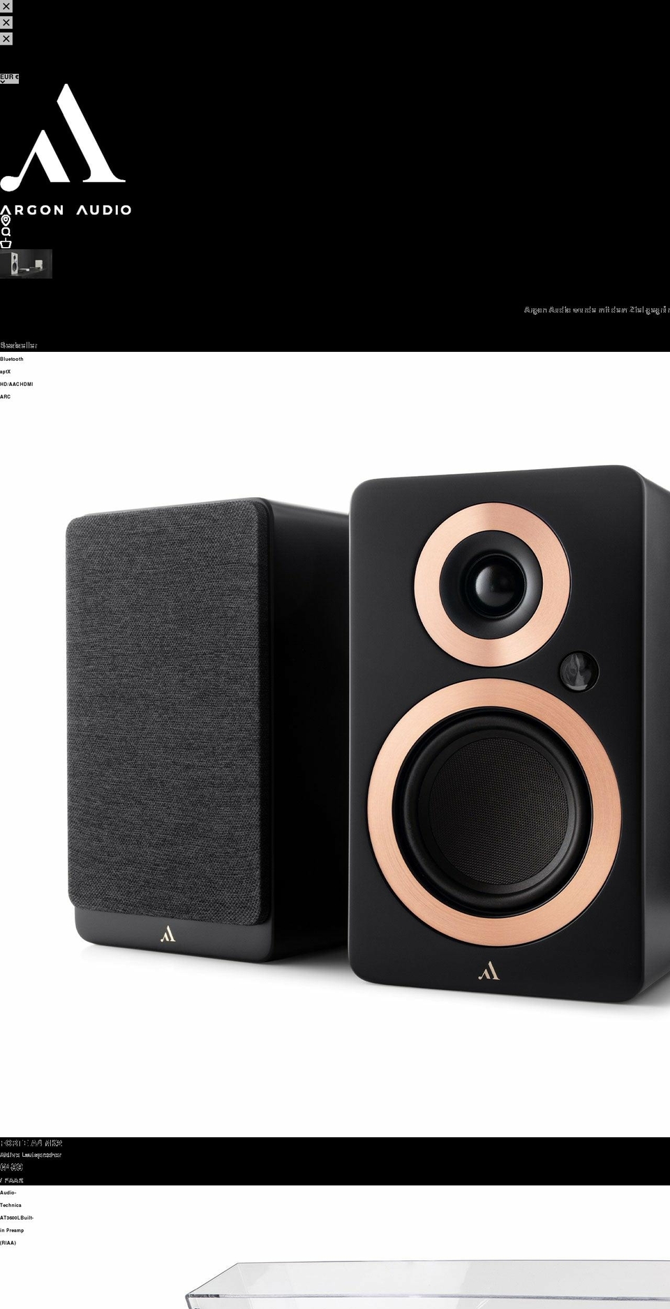 argonaudio.de shopify website screenshot