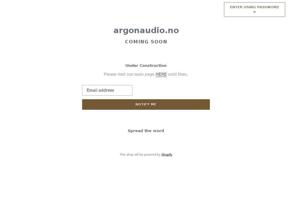 argonaudio.no shopify website screenshot