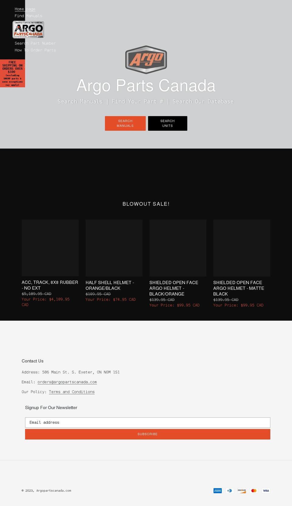 argopartscanada.com shopify website screenshot