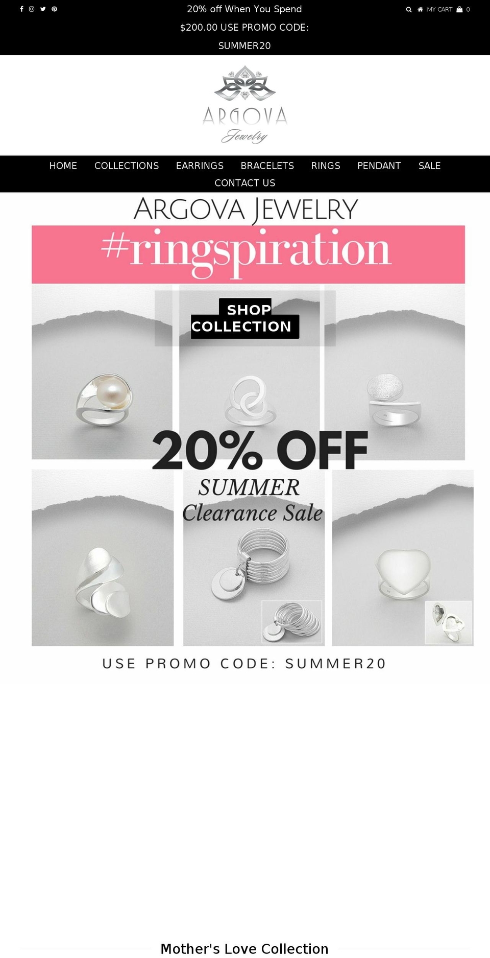 argovajewelry.com — Shopify storefront screenshot