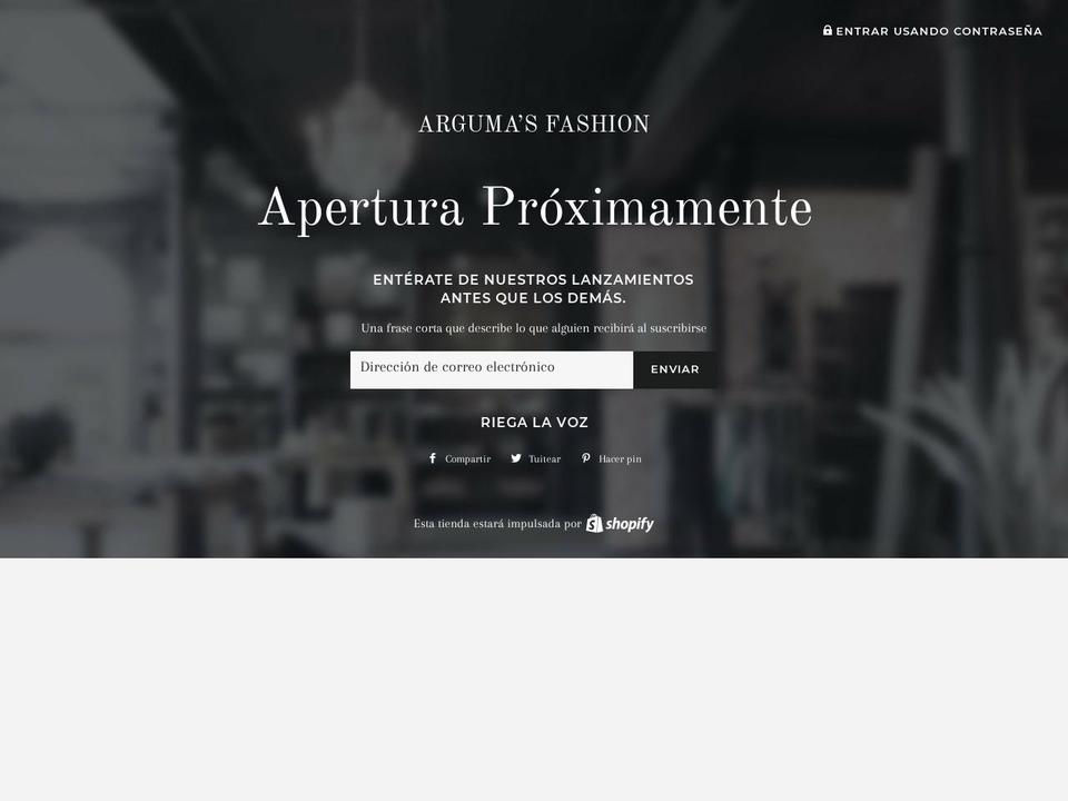 argumasfashion.com — Shopify storefront screenshot