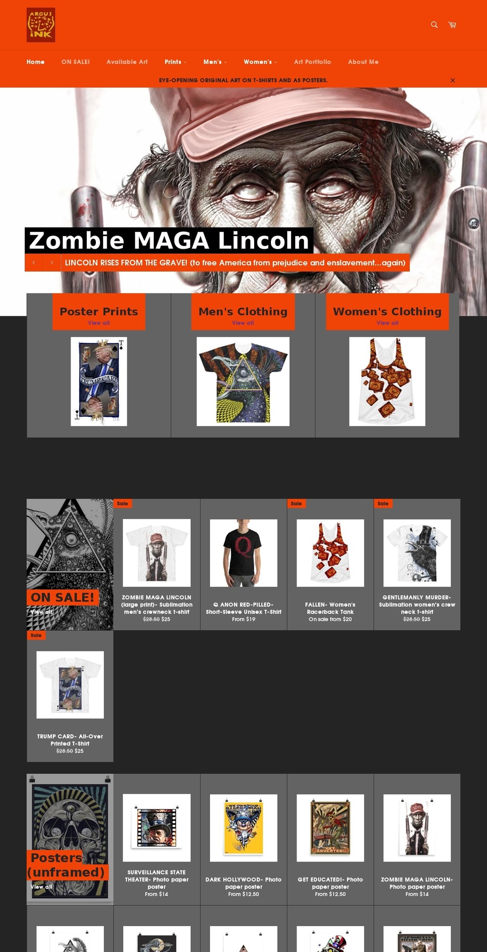 argusink.com — Shopify storefront screenshot
