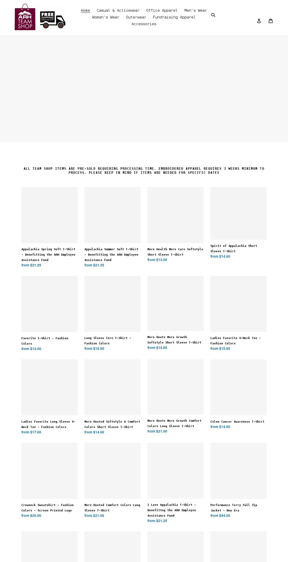arh-team-shop.myshopify.com shopify website screenshot