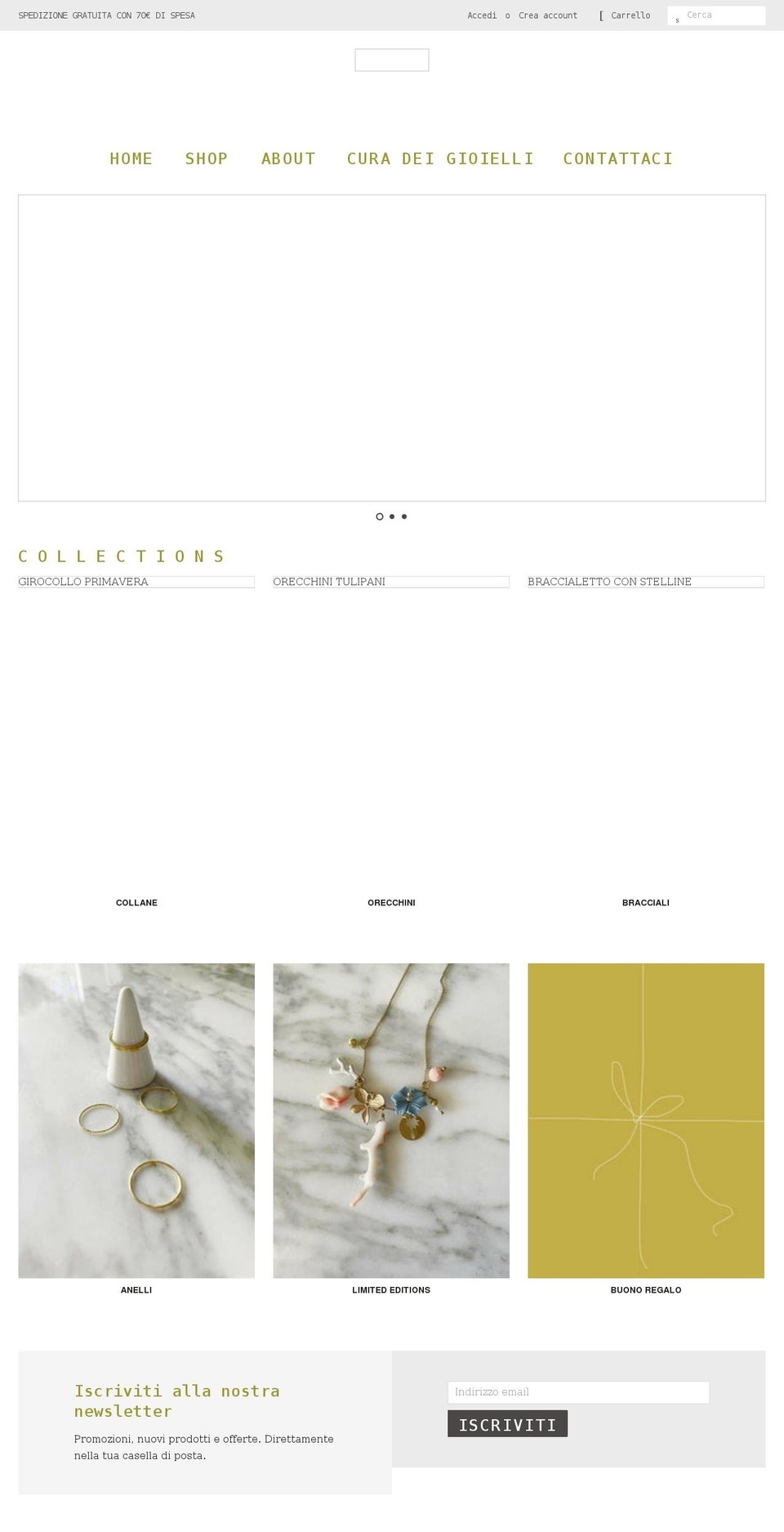 ariannajewelry.com shopify website screenshot