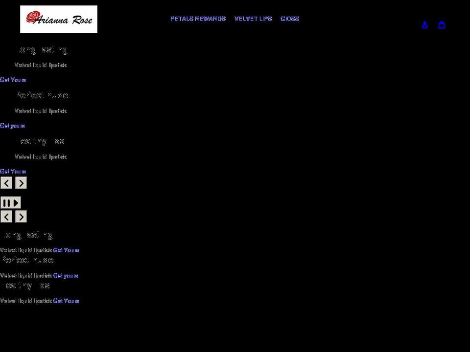 ariannarosebyrosanna.com shopify website screenshot