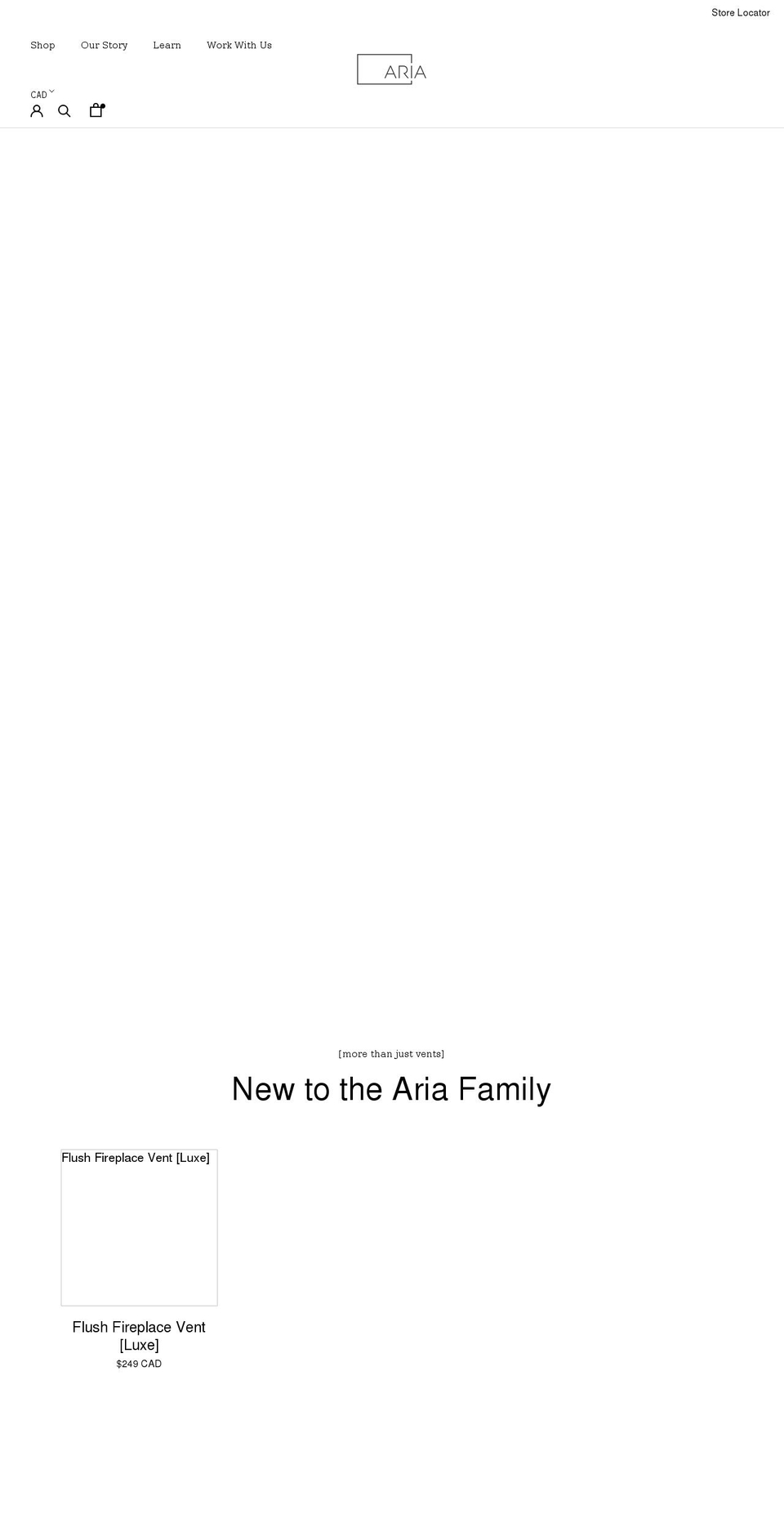 ariavent.ca shopify website screenshot