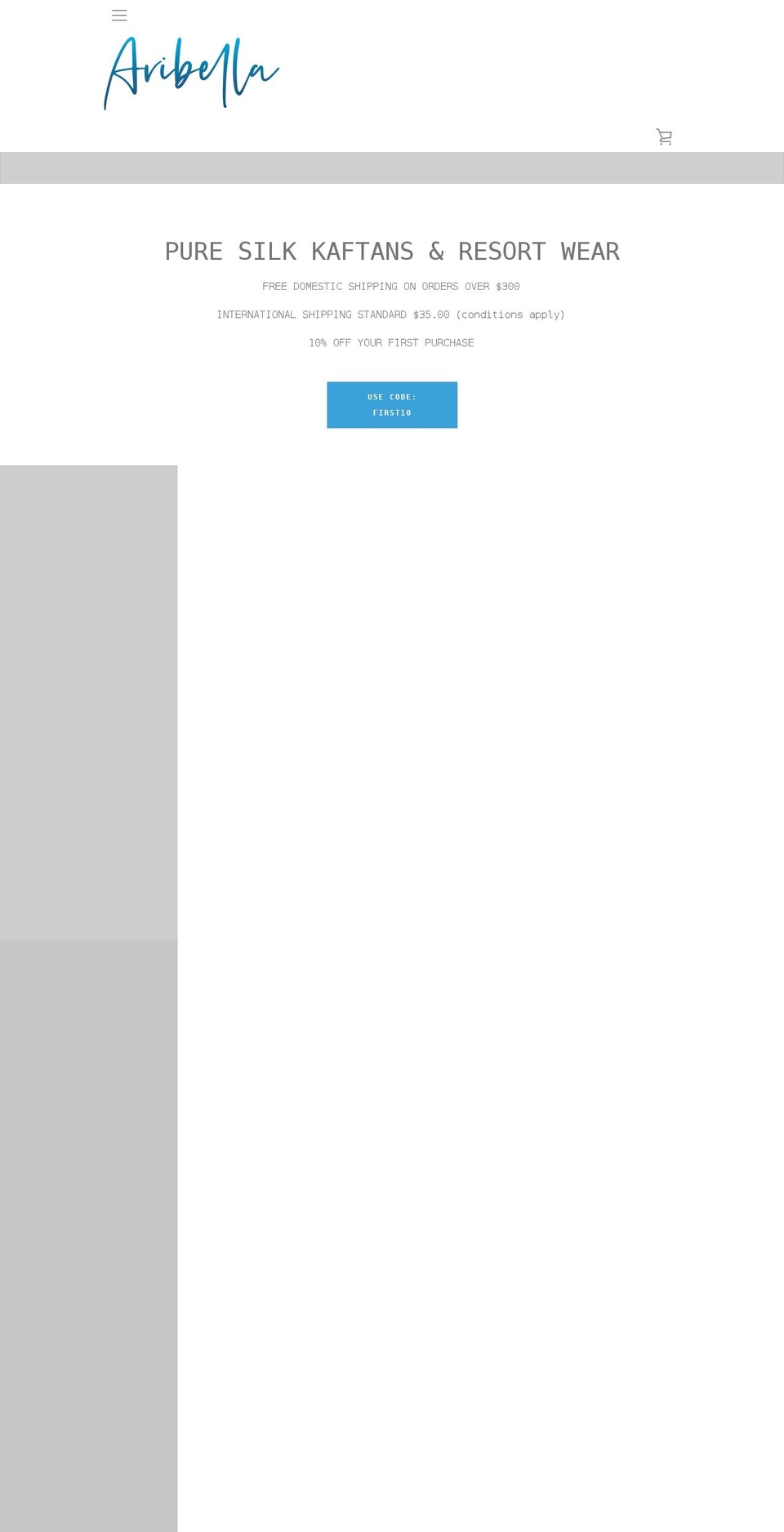aribella.com.au shopify website screenshot
