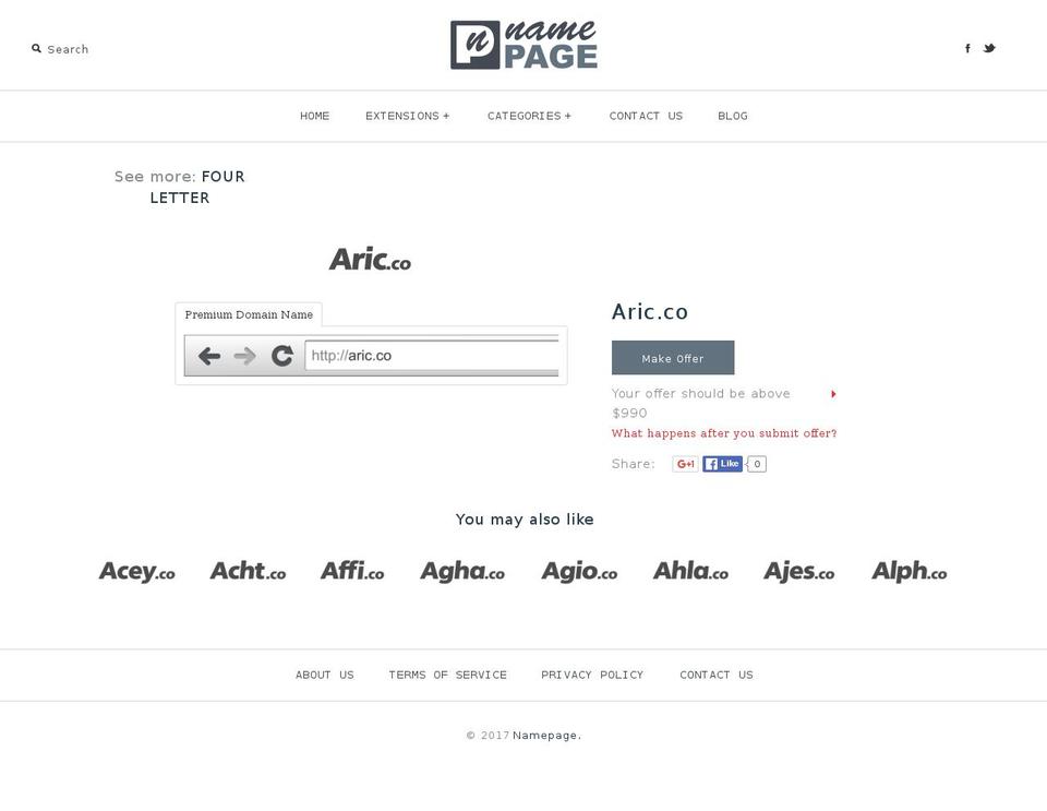 aric.co shopify website screenshot