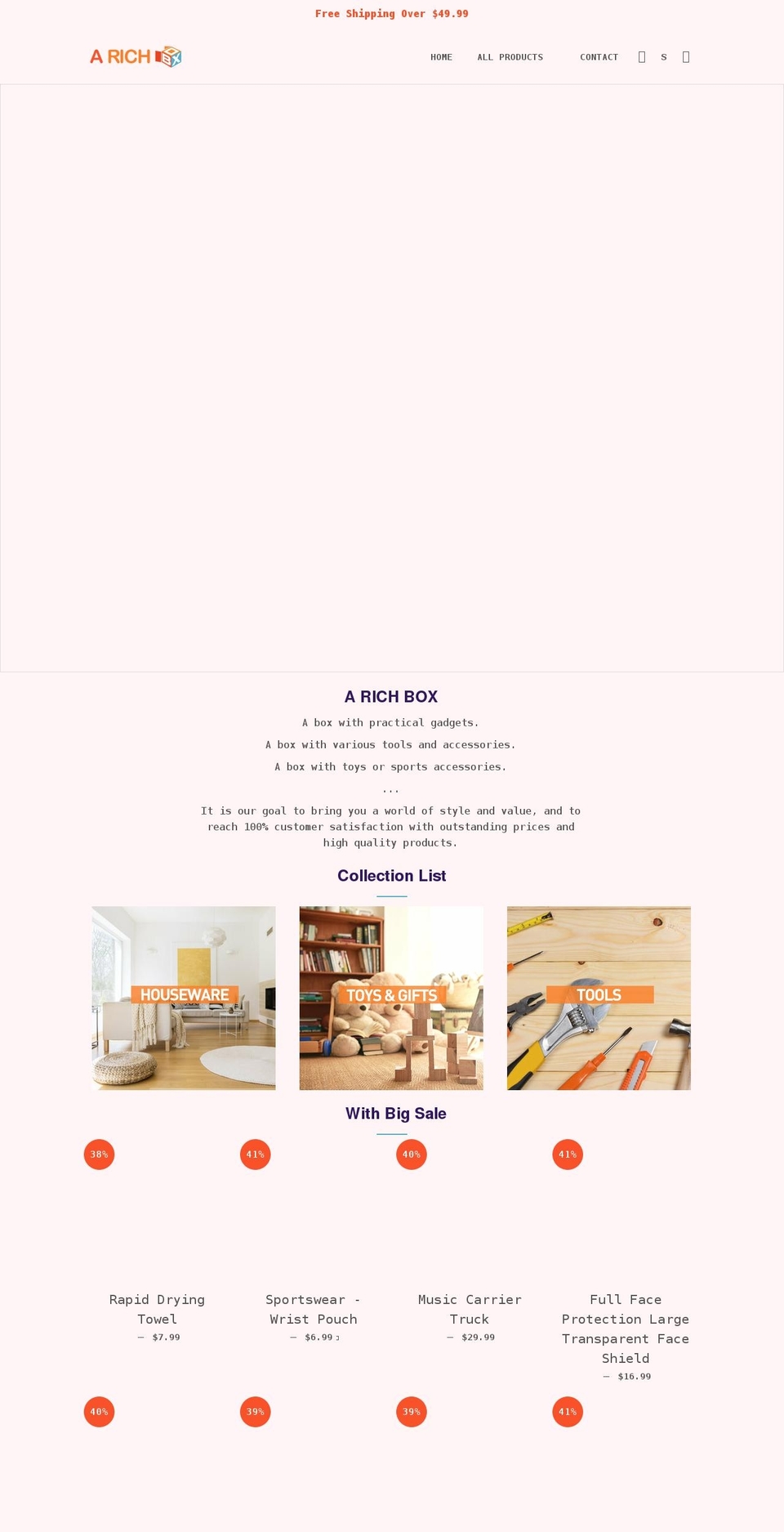 arichbox.com shopify website screenshot