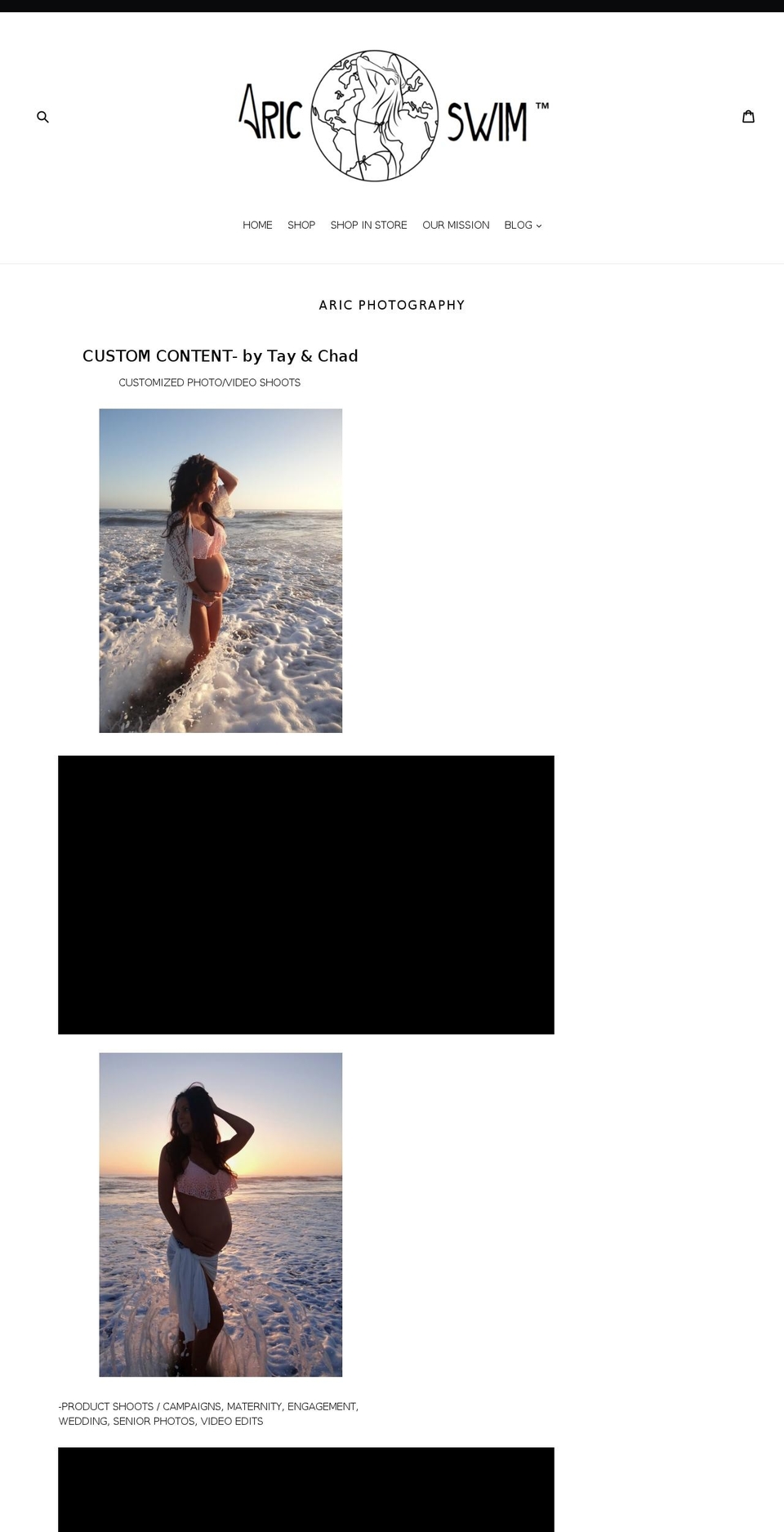 aricswim.com — Shopify storefront screenshot