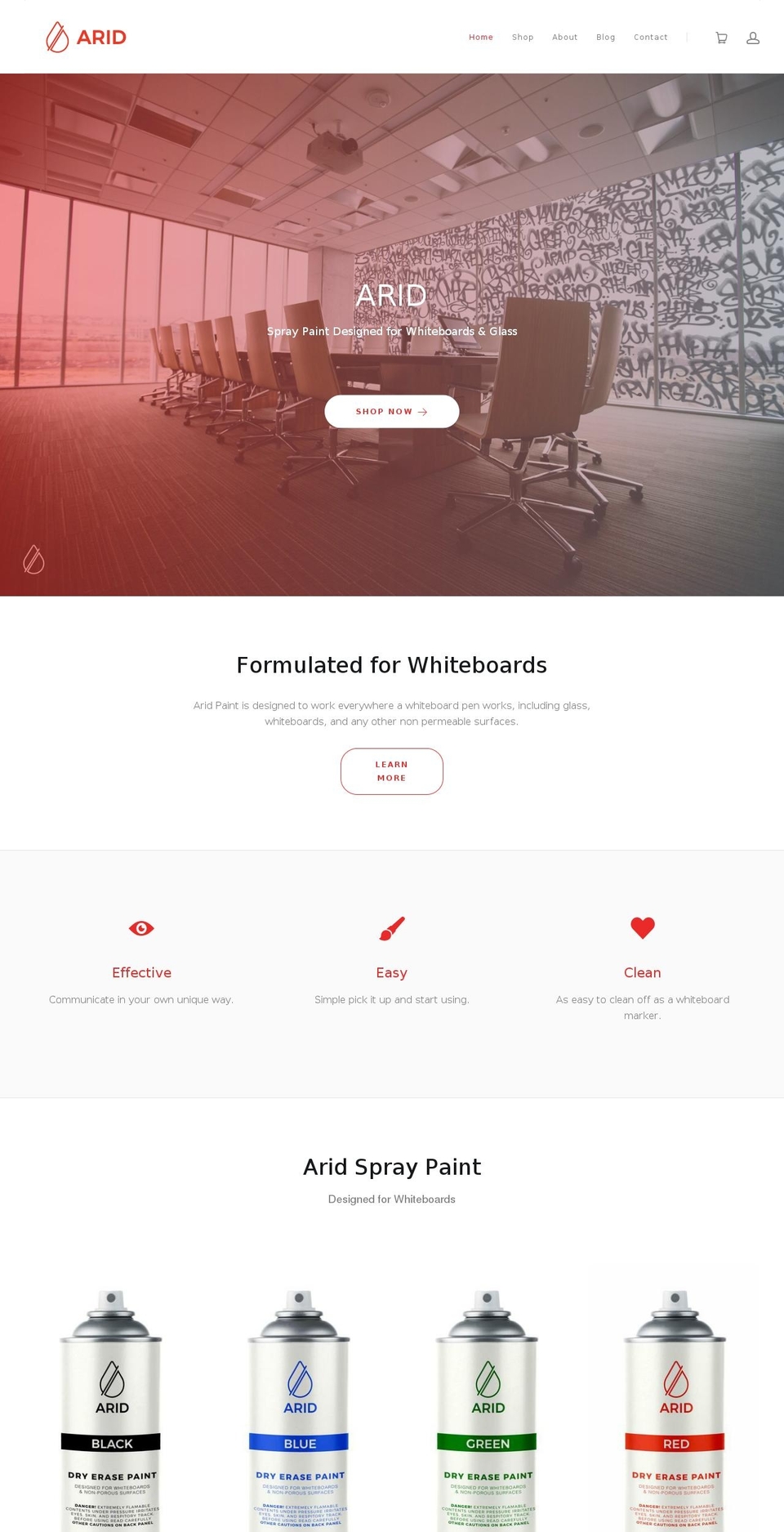 aridpaint.com — Shopify storefront screenshot